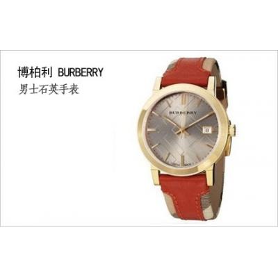 博柏利手表-BURBERRY（巴宝莉） BU9016 男款经典格纹皮带金壳石英表