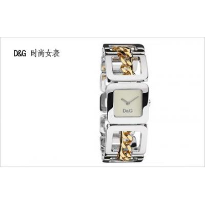 D&G手表 方形镂空手镯时尚女表 DW0237 银间金。独特新颖的设计，经典绝伦的款式，时尚奢华，个性而时尚，大气！