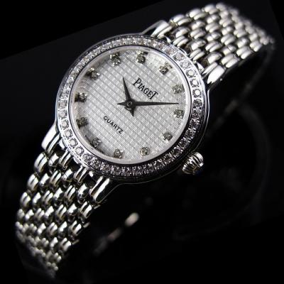 瑞士伯爵Piaget手表 满天星外壳镶钻奢华316精钢钻石刻度两针精简女表 女士手表
