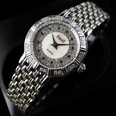 瑞士伯爵手表 满天星镶钻奢华316精钢钻石刻度贝母白面两针精简女表 女士手表