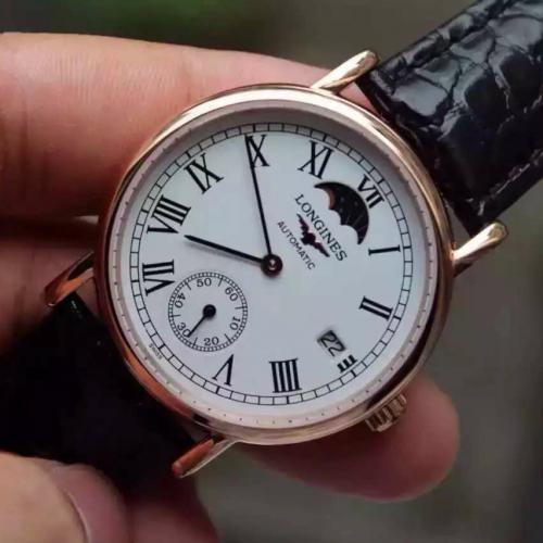FG厂浪琴(Longines)瑰丽系列 18K玫瑰金 两针半 FG浪琴复刻男士自动机械表手表