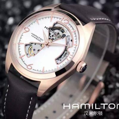 汉米尔顿HAMILTON缕空系列手表 18K玫瑰金 进口机芯 超薄 自动机械男表钢带 