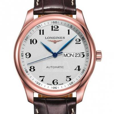 【爆款】浪琴(Longines)名匠系列L2.755.8.78.3 18K玫瑰金 双日历  皮带款 男士自动机械表手表 高端腕表