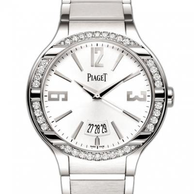 瑞士伯爵PIAGET POLO系列G0A36223 男士手表 全钢钢带镶钻白面3日历自动机械男表