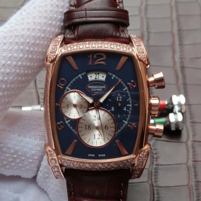 帕玛强尼(Parmigiani Fleurier)KalpaGraphe系列PFC128-0000100 18K玫瑰金 蓝盘 镶钻 男士自动机械表手表
