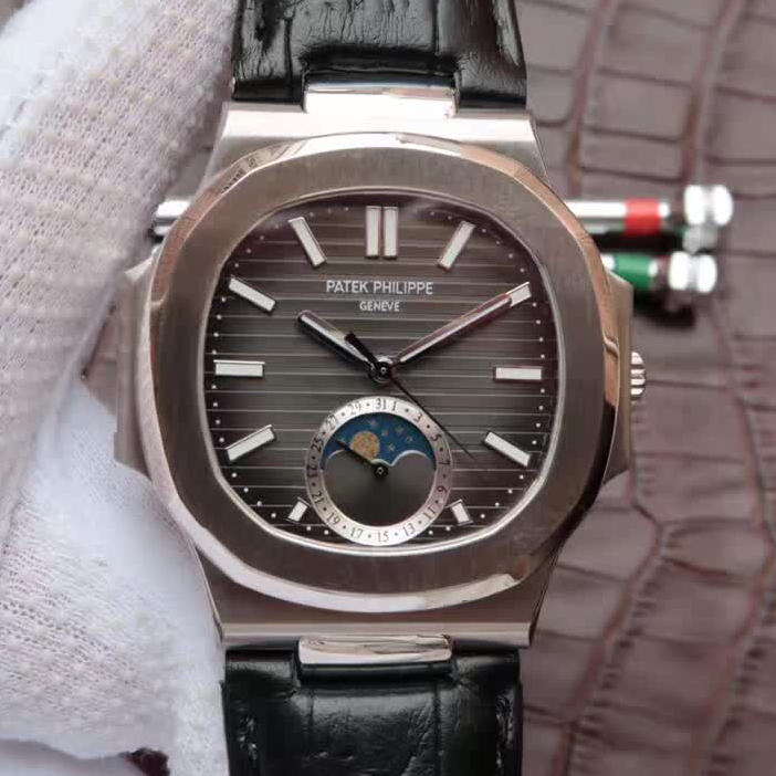 百达翡丽复刻手表表质量 百达翡丽运动系列鹦鹉螺月相腕表