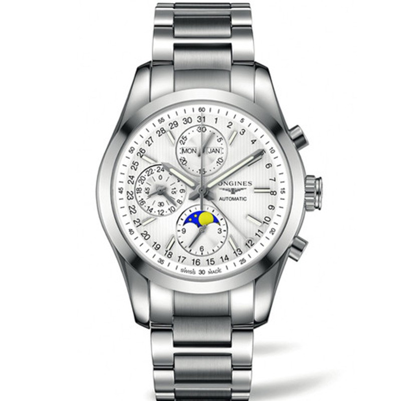 浪琴康铂系列复刻手表表 L2.798.4.72.6 月相八针 机械表